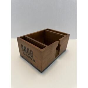 NEW Knob Creek Bourbon Wooden Bar Caddy Organizer – Whiskey Promo Home Bar Decor